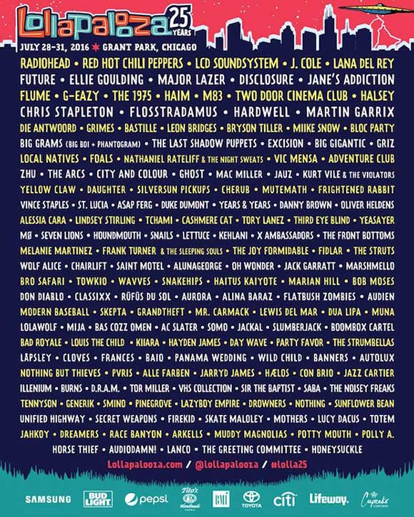 Lollapalooza 2016 poster